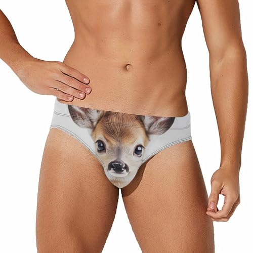 Deer Portrait Men's Swimsuit Bikini Briefs Swim Underwear Stretchy Swimwear