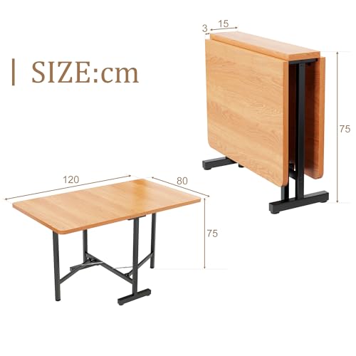 Table à manger pliable et extensible gain de place avec support haute résistance