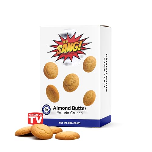 CHEF SANG! Almond Butter Protein Cookies | Zero Artificial Flavors | Sweet Protein Dessert | 5g Protein | Non-GMO | Crunchy &amp; Flavorful | 6oz (Pack of 1)