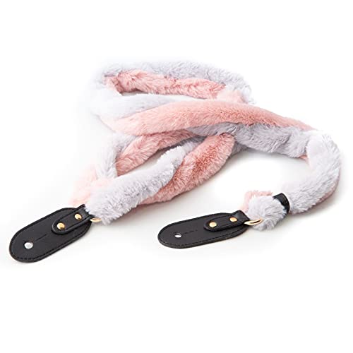 RightOn STRAPS  ふわふわ ギター ベース ウクレレストラップ 太さ 3.5cm 長さ 155cm DOLCE GRY/PIK