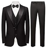 Men's 3 Piece Suit Slim Fit One Button Solid Tuxedo Jacket Suits for Men Slim Fit for Wedding Prom B