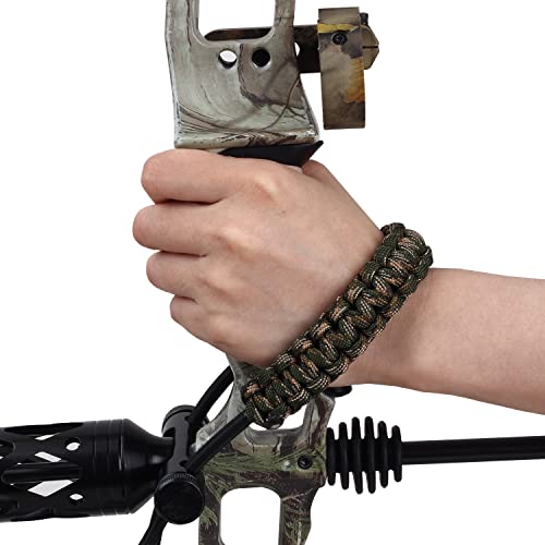 Sopoger Archery Bow Wrist Sling Adjustable Hunting Wrist Strap Braided For Compound Bow Target Shooting Accessories (Camo) #TOP4