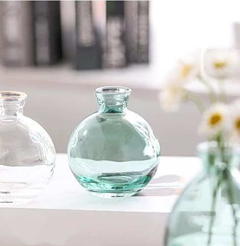 SHUILING Conjunto de 3 vasos de vidro para botões de vidro, pequenos vasos para flores, vasos de vid