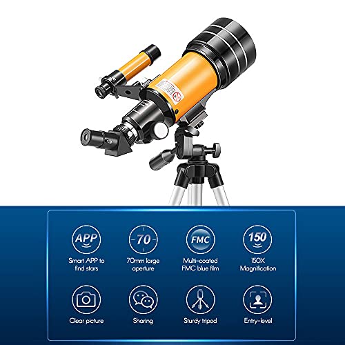 Andoer Telescópio astronômico om tripé, Telescópio monocular para crianças iniciantes de 15 x 150 x
