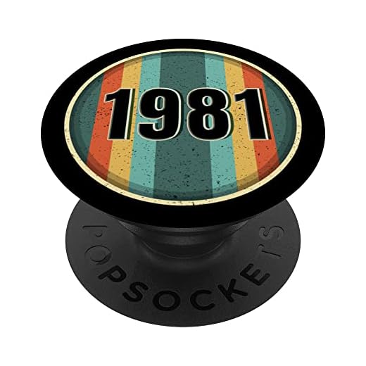 Retro 1981 cumpleaños Pop Socket divertido 1981 cumpleaños 1981 PopSockets PopGrip Intercambiable
