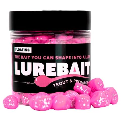 Fjuka Lurebait | Next Generation Floating Trout Bait | Shape into Lures | Cast, Retrieve, Recast | Powerful Taste Trail | Surface-fishing | Dropshot | Zig/Pop-up | Trout, Perch, Chub, Carp (pink) Cover