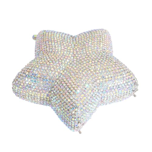 Image of Women Rhinestone Star Shape Clutch Purse Unique Crystal Evening Bag Luxury Chain Handbag for Wedding Cocktail Party | Rhinestone