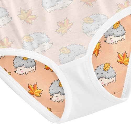Girls' Underwear Hedgehogs Maple Leaves Cotton Stretch Comfort Toddler Panties 5