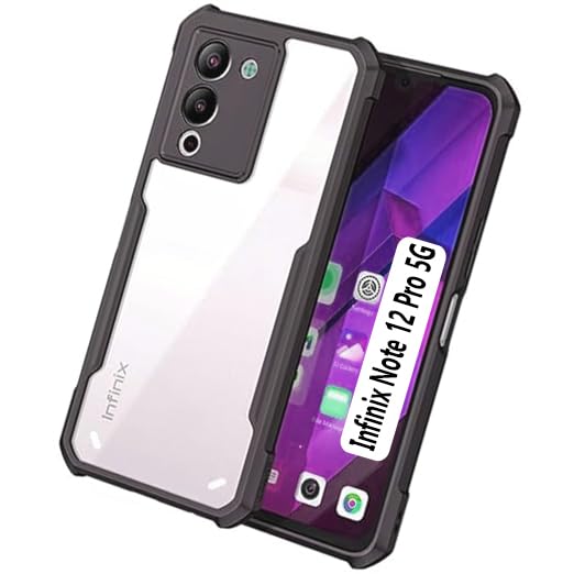 COBERTA Polycarbonate Back Cover For Infinix Note 12 Pro 5G Back Cover Case - Black Transparent (B0CGD7WLJ7) Amazon Price History, Amazon Price Tracker