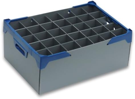 Champagne Flute Crate | 35 cells | Champagne Glass Storage | Glass or item max width 64mm, max height 190mm | box ref.190-35