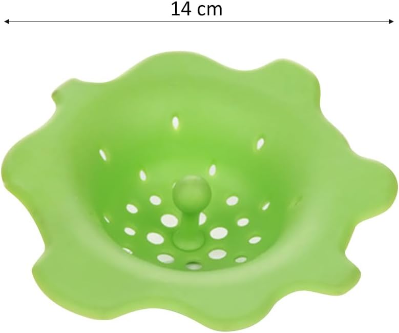Silicone Kitchen Sink Strainer Flower Shape 5.51 Inch Drain Filter Hair Catcher Fits Most Sink Drains Garbage Disposals Easy Installation