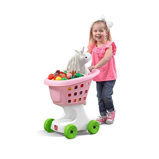Step2 Little Helper's Shopping Cart | Pink Toy Shopping Cart for Toddlers