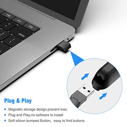 image for DinoFire Wireless Presenter Remote with Air Mouse, Rechargeable PPT Pr