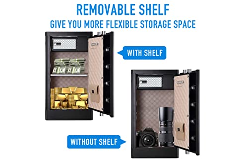 Tenamic Deluxe Biometric Fingerprint Safe Box Smart Touch Screen Fireproof Safe For Home Office Hotel 5.1 Cubic Feet #TOP4