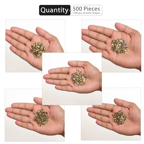 Image of EmbroideryMaterial Combo Pack of Flat Back Glue On Kundan Stone Beads for Jewellery Making, Craft, Embroidery, Embellishment, Toran Making, Aari Work, Bangles Making (500 Pieces, Gold Color)