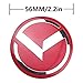 JDclubs 4pcs 2.22inch Car Logo ABS Material Wheel Center Cap Sticker Wheel Emblem Badge Logo Stickers (fit K red)