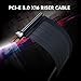 Lian Li - PCIE 5.0 Riser Cable Premium PCI-E 16X 5.0 Double Bandwidth Extender Riser Cable Length 200 mm;7.87 Inch. Compatible with PCIe 4.0, Black (PW-PCI-520X)
