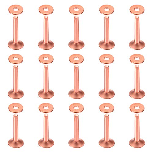 Swpeet Lot de 50 rivets et bavures en cuivre 10 × 3,3 × 19 mm pour ceintures, portefeuilles, colliers, produits en cuir, ceintures, portefeuilles, colliers,...