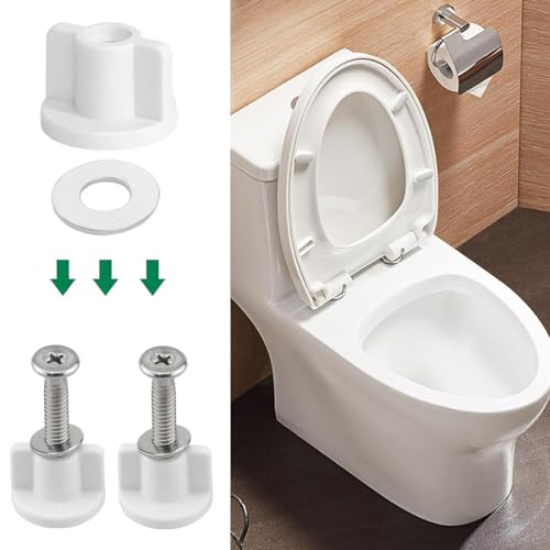 NOPKESV 6 pcs WC-Sitz Rückenmutter Unterlegscheiben Set M6 Gewinde WC-Sitz Unterseite Ersatz Toiletten Hardware Ersatz für Oben Montierte WC-Sitz Scharniere