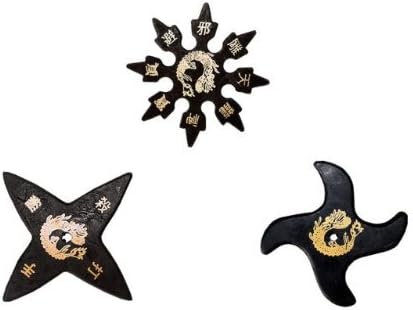 Tiger Claw Ninja Rubber Stars Assorted - 4 Points, 8 Points, Waver - Pack of 3