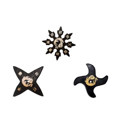 Tiger Claw Ninja Rubber Stars Assorted - 4 Points, 8 Points, Waver - Pack of 3