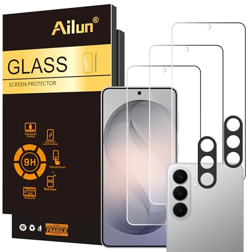 Ailun Glass Screen Protector for Galaxy S26+ / S26 Plus [6.7 Inch] 3Pack+2Pack Camera Lens Tempered Glass Fingerprint Unlock 0.25mm Anti-Scratch Case Friendly Clear-HD[Not for S26/S26 Ultra]