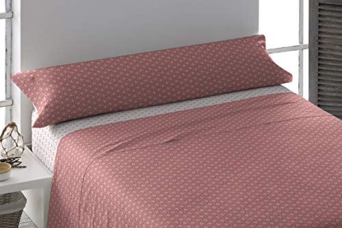PimpamTex – Juego de Sábanas Algodón 100% para Cama IT – (180 x 270 Cm, Damaso Teja)