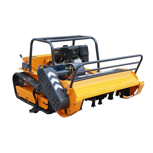 Remote Control Flail Mower with 459cc High-Power Engine | 39.4" Hybrid Commercial Crawler | Conquers 55° Slopes & Rugged Terrain | Gas-Electric Lawn Mower for Steep Hills & Tough Landscapes