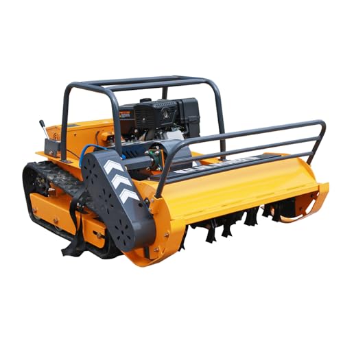Remote Control Flail Mower with 459cc High-Power Engine | 39.4' Hybrid Commercial Crawler | Conquers 55° Slopes & Rugged Terrain | Gas-Electric Lawn Mower for Steep Hills & Tough Landscapes