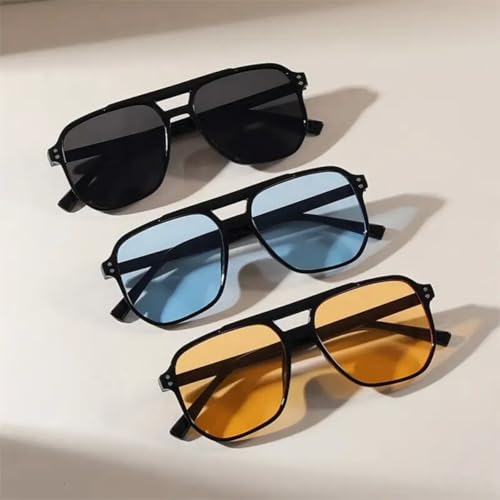 4 Pieces Retro Square Aviator Sunglasses for Women Men Trendy Classic 70s Oversized Aviator Sun Glasses Vintage Shades4