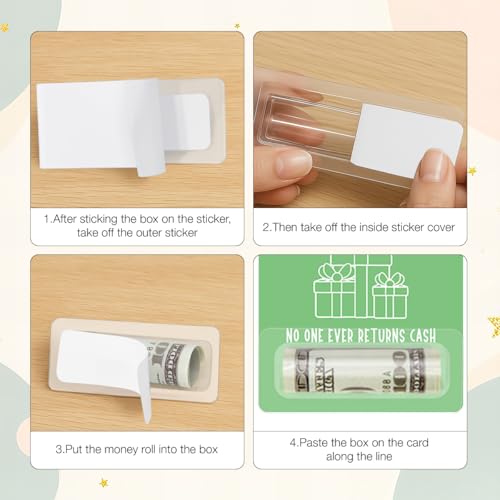 WINGTECA 6Pcs Funny Money Holder for Cash Gift Money Gift Ideas for Teen Boys Girls Christmas Easter Birthday Gifts Cash Cards Holder with Plastic Cover and Adhesive for Party Decorations3
