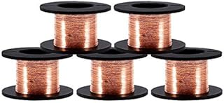5 Rolls Copper Enameled Wire 0.1mm Magnet Winding Repair Wire 12m for Connecting or Soldering Purpose