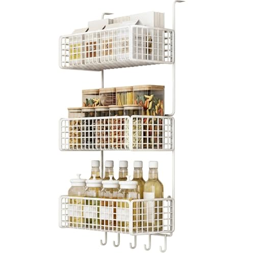 �L�b�`�����b�N �①�ɃT�C�h���[ �z���C�g 28×15×50cm ��d�\�� �������s�v �Ǌ|���� �X�p�C�X���b�N �t�b�N�t�� �L���r�l�b�g�E����@���ɂ��Ή� ���[�I ���t���ȒP (28×15×71cm �t�b�N�t���O�i,�z���C�g)