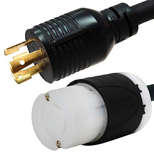 NEMA L5-30P to L14-30R Power Cord - 25 Foot, 30A/125V, 10/3 AWG - Iron Box # IBX-3537-25 (25 ft, Custom)