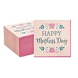 Happy Mother's Day Napkins - 150-Pack Disposable Paper Napkins, 2-Ply, Pink Floral Design, Mother's Day Party Favors, Pink, 13 X 13 Inches