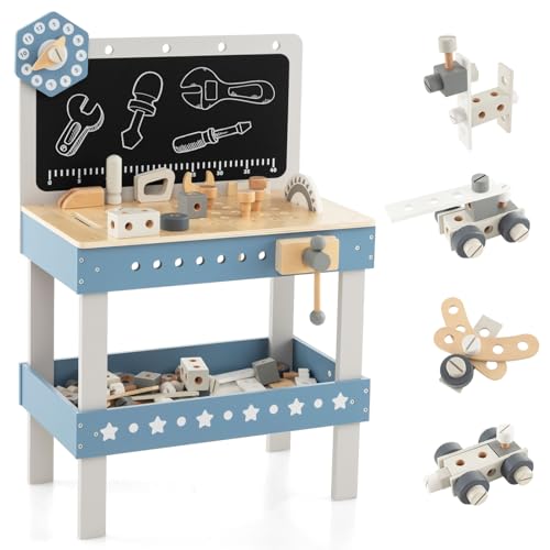 DREAMADE Jouet Bricolage Enfant, Etabli Bricolo Center en Bois, Jouet en Bois Établi du Bricoleur...