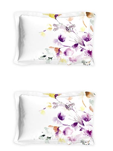 Image of DDECOR - Crystal 100% Cotton Double Bedsheet with 2 Pillow Covers, King Size, Purple