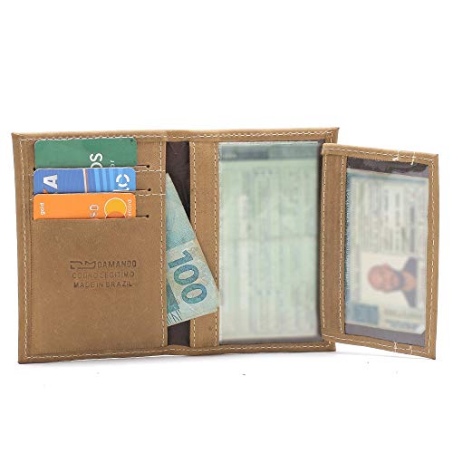 Carteira Masculina DM DAMANDO Couro Tamanho:Unico;Cor:Amarelo;Genero:Masculino