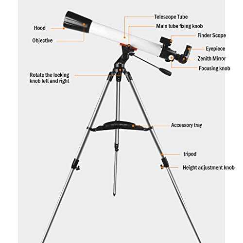 Telescopio astronómico YXCKG 70mm refractor con trípode miniatura 6