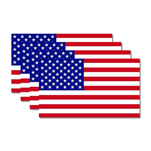 Image of Magnet Me Up American Flag Magnet Decal, 4 Pack, 7x12 Inch, Red, White, Blue, Heavy-Duty Magnets for Car, Truck, SUV or Any Magnetic Surface, Old Glory Vibes, Proudly Made in USA