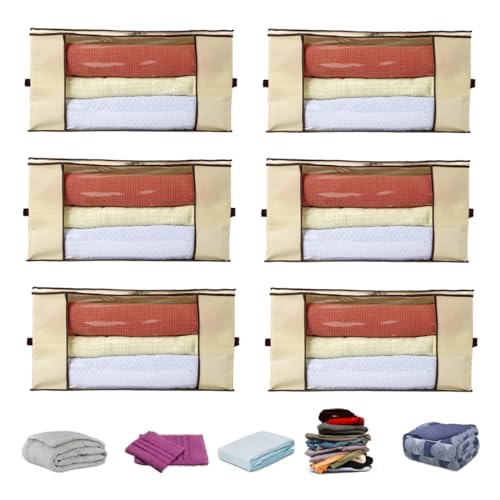 Organizador de Guarda Roupa Cama Edredom Toalhas TNT Multiuso 60x45x30 6 Unidades