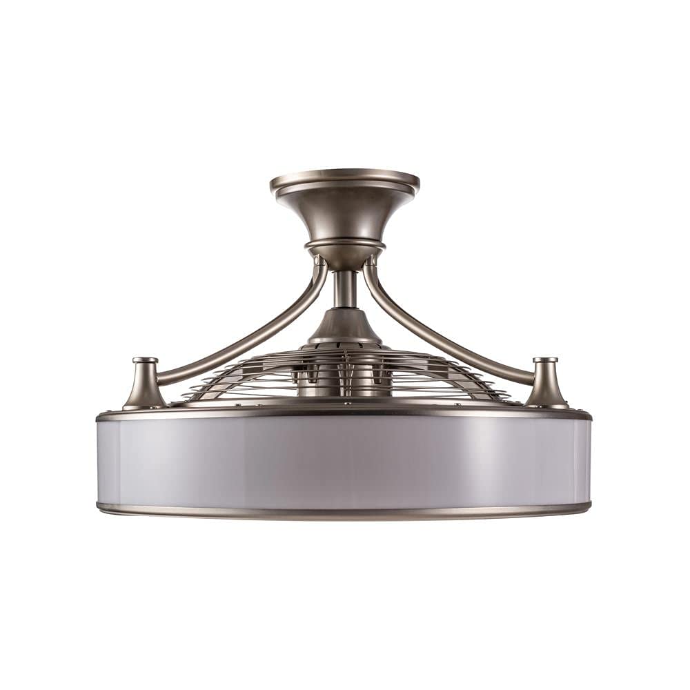 Windara 22 in. LED Indoor/Covered Outdoor Brushed Nickel Ceiling Fan