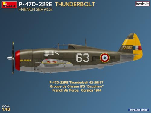 Miniart 1:48 P-47D-22E Thunderbolt Francés kit básico de plástico para modelistas 4