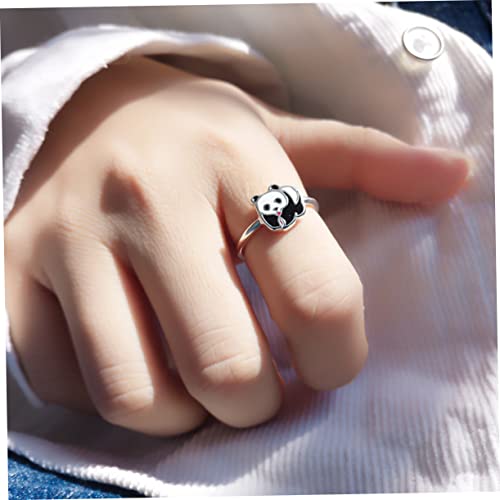 Bague Panda ajustable ouverte et personnalisée au style cool unique - 4
