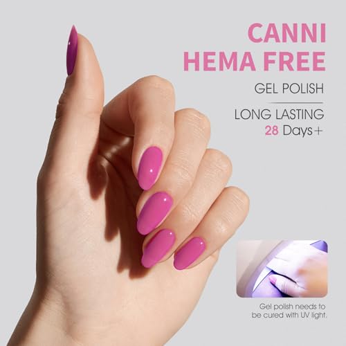 Image of CANNI Red Pink Gel Nail Polish, 1Pcs Red Gel Polish Baby Pink Color Nail Polish High Gloss Soak Off U V Nail Manicure Salon DIY