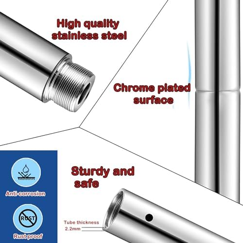 Commercial Ceiling Mount Dance Pole - Adjustable 7ft to 12ft, Permanent Fitness Stripper Pole for Gym, Pub, Club & Yoga Room - Static & Dynamic Use (Height 2.23-3.24m)