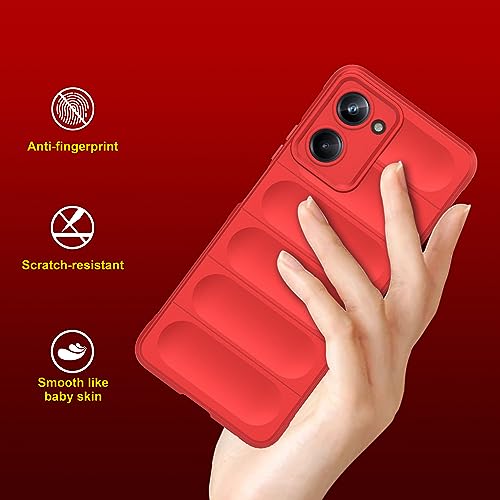 Image of amazon basics Back Case Cover for Vivo Y18e | Compatible for Vivo Y18e Back Cover | Liquid Silicon Magic Case with Camera Protection | Red