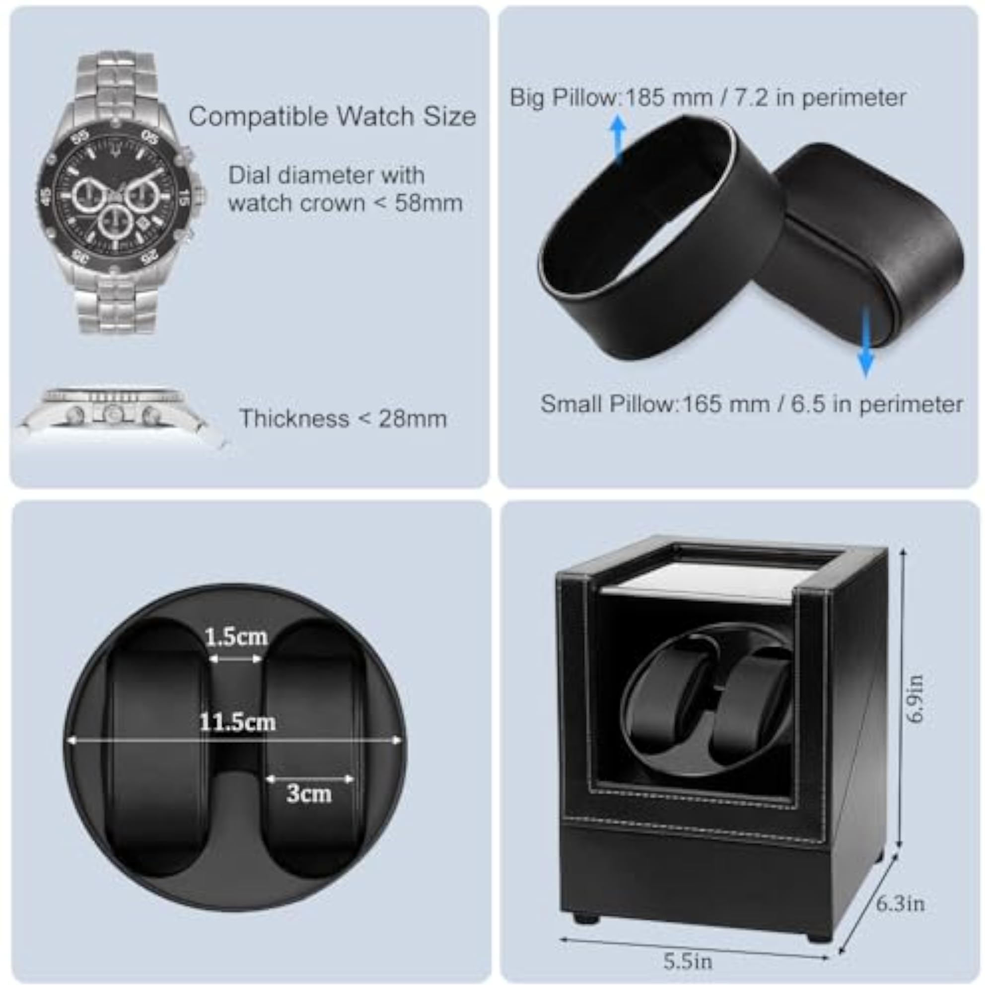 Automatic Watch Winder Box, Quiet Rotating Case