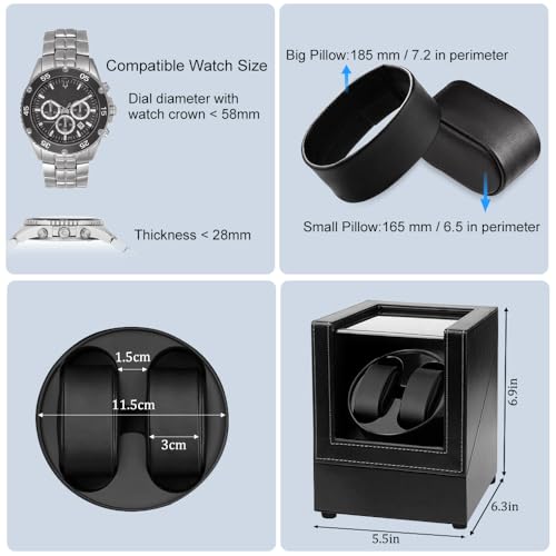 Image of Watch Winder for Automatic Watches,Automatic Watch Winder Box,Double Watch Winder for Women's and Men's Watches with Quiet Japanese Mabuchi Motor