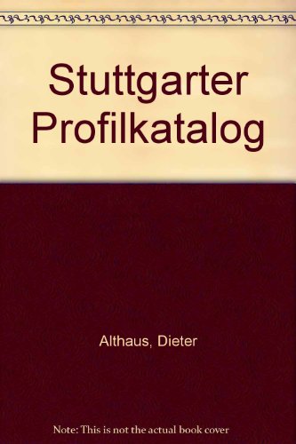 Stuttgarter Profilkatalog (German Edition) [German] 3528084642 Book Cover